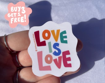 Love is love rainbow vinyl sticker / LGBTQ waterproof stickers / die cut stickers / gay pride / queer pride