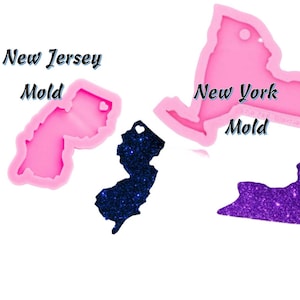 State of New Jersey or New York Silicone Mold - Food Safe - DIY Resin Crafts / Home State Pride / Team Spirit