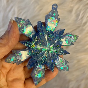 Tief Sculpted Schneeflockenform - NUR glänzende Silikonform / Facettierte Ornament Form für langlebige DIY Weihnachtsbaum Andenken / Verstärkte Rückseite