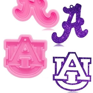 Alabama Team A or AU Mold - Shiny Silicone MOLD ONLY / D I Y Jewelry / Key Chain / Favorite Team Spirit