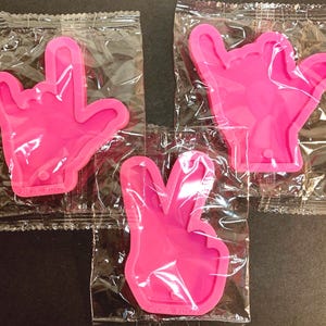 Sign Language Silicone MOLD ONLY - Peace, I Love You, Why Hand Signs / One or All Three!