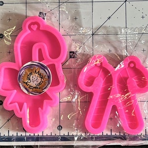 Candy Cane Mold- Shiny Silicone / 2 Styles / Fondant Sugarcraft / Food Safe / Keychains / Ornaments / D I Y Jewelry
