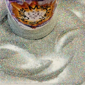 Silver Holo Ultra-Fine Glitter / 1/256 inch / 2.25 oz. Bottle / Holographic / Nail Art / Opaque / Non-Toxic