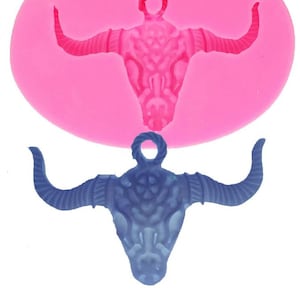 HORNED SIGIL Ram Skull Mold - Sculpted Silicone / Metaphysical Emblems / Head with Horns / Resin / DIY Jewelry / Polymer Clay