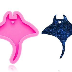 Stingray Mold - Shiny Silicone / Ocean Salt Life / Sting Ray / Manta Ray / Food Safe / DIY Key Chain