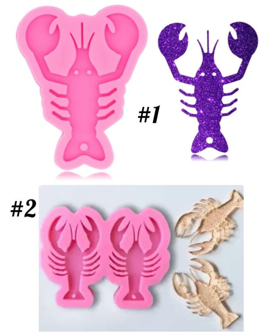 CRAWFISH LOBSTER SHRIMP Mold Silicone / Crawdad Crayfish Earring / D I Y Jewelry / Vacation