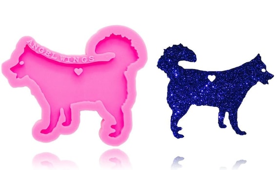 Husky Malamute Akita Silicone Mold - DIY Jewelry Key Chain Mold / Family Dog Mold / Fur Babies Mold