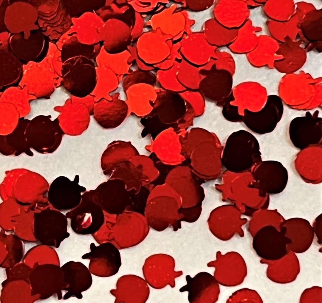 RED APPLE Glitter Shapes / 4mm / 1/2 Oz. Jar / Nail Art / Teacher
