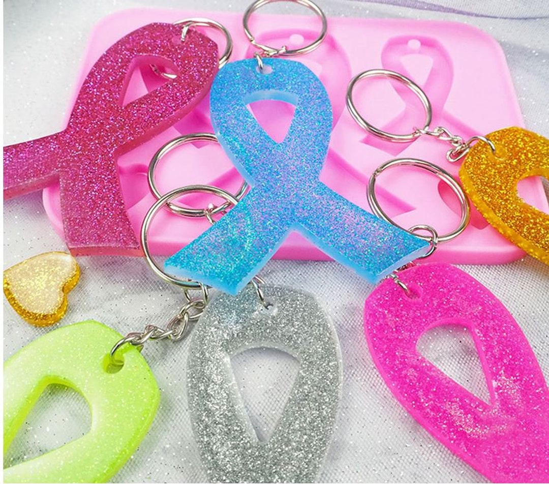 AWARENESS Ribbon Mold - Silicone / Single, Triple With 2 Hearts, or 3 ...