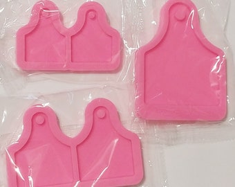 Silikonform COW TAG - glänzendes Silikon / Ohrringe / Klein, Mittel, Groß / DIY Schmuck / Resin Art / Schlüsselanhänger / Einer oder alle Drei