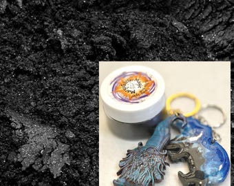 BLACK SATIN Pigmented Mica Powder - Black Resin Colorant / Resin Art / DIY Jewelry