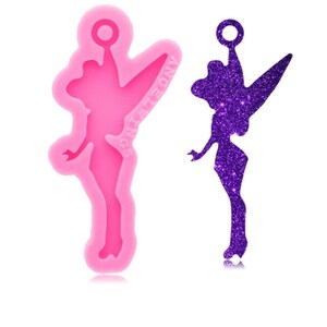 FAIRY PENDANT Mold - Shiny Silicone MOLD Only / Key Chain / D I Y Jewelry / Pixie / Vacation Mementos / Zipper Pulls