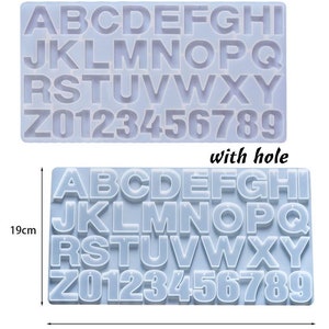 ALPHABET & NUMBERS Mold Clear Shiny Silicone / 26 Letters 10 Numbers /  Polymer Clay / UV Resin Crafts 