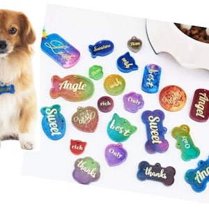 BOBOFUN Dog Tag Resin Mold Keychain Kit, Silicone Large Dog Paw Print Heart Bone Resin Mold for Epoxy Resin with 6 Pcs Key Rings for DIY Dog Tag, Dess