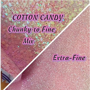 COTTON CANDY Extra-Fine Or Chunky to Fine Mix Glitter / Iridescent Pink / Opaque / Resin Art / Gender Reveal