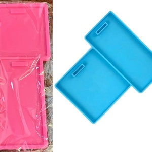New! Double Badge Buddy Mold - Shiny Silicone / Doctor Nurse Appreciation / Medical Support Staff / Blue or Pink 2-in-1 Combo Mold