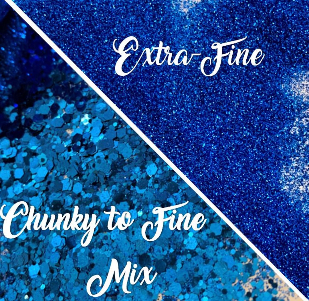 From the Word Glow Blue Chunky Mix Glow in the Dark Glitter Polyester  Glitter 