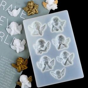 7 Cherub Babies - Clear Silicone Mini-Angel Multi-Molds / DIY Jewelry / Ornament Embellishments / Hand-Craft Mementos