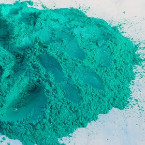 MIAMI PIGMENTED MICA - Green Turquoise Shimmer Powder / Resin Art / Geode Art / Wax Melts / Beach Theme