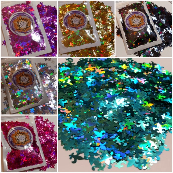 FLEUR-DE-LIS Glitter Shapes / 6 Color Choices / Holographic / Opaque / Tumblers / Resin Art / Mardi Gras Sequins / Saints