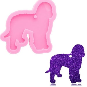 Golden Doodle Mold - Shiny Silicone MOLD ONLY / Family Dog / Golden Retriever Poodle / Key Chain / Fur Babies