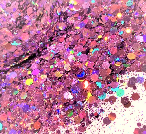 LAVENDER HALO Chunky to Fine Holographic Glitter Mix / 2 oz Bottle / Solvent Resistent / Opaque / Geode Tumblers / Sparkly Sun Catchers