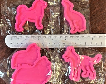 New! Akita, Greyhound, Sheltie, or Doberman with tail Molds - Food Safe Silicone / Polymer Clay / Resin Art / Family Dog / Love Fur Babies