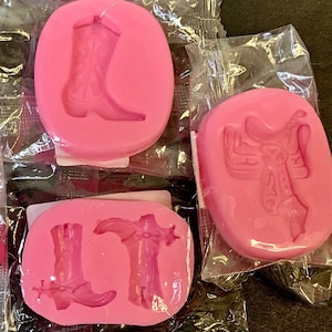 Cowboy Boots or Saddle Molds - Small Sculpted Silicone MOLD ONLY/ DIY Jewelry Crafts / Horse Love / Country Farm Ranch Life / Fondant Crafts