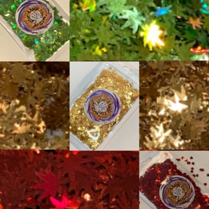 Hemp Leaf Glitter Bundles / 3-Packs Per Bundle / 5mm Shapes / Ganja Sequins / Nail Art