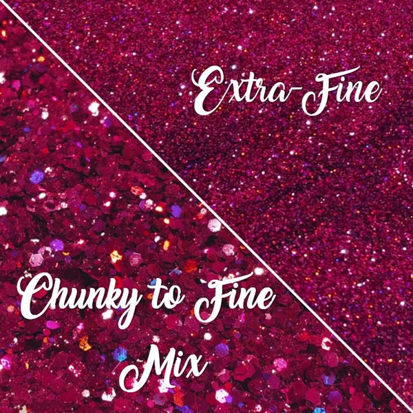 STILETTO Extra-Fine Or Chunky to Fine Glitter Mix / Holographic / Crimson / Tumblers / Resin Art / DIY Jewelry