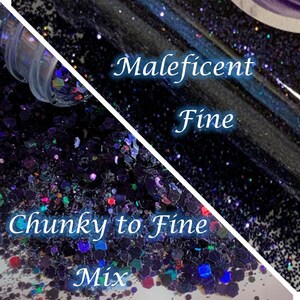 MALEFICENT Extra-FINE or CHUNKY Mix Holo Glitter / Purple Holographic / Nail Art / Solvent Resistant / Opaque / Tumblers / Resin Art