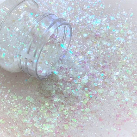 Colorful White Iridescent Opalescent Ultra Fine Glitter Pixie Dust