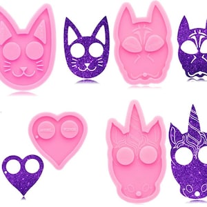 Defense Cat Dog Heart or Unicorn Mold  - Shiny Silicone MOLD ONLY / Fantasy / DIY Self-Defense Key Chain / Epoxy Resin Crafts