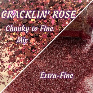 Cracklin&#39; Rose Extra-Fine or Chunky to Fine Mix Glitter / Deep Pink with Gold Flash / ANTIQUE Rose Chameleon / Geode / Tumblers