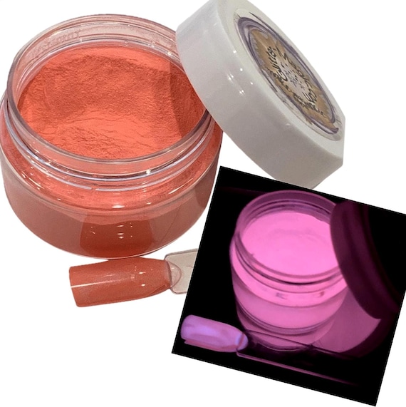 Glow-in-the-Dark Powder - Coral Orange to Pink Resin Colorant Resin Art Additive Custom Nail Dip Art DIY Resin Jewelry Pigment Slime Color