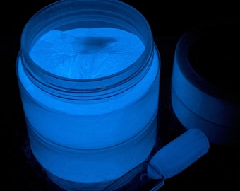 Glow-in-the-Dark Powder WHITE to BLUE Pigment Resin Dye Resin Art Additive Custom Nail Dip Art DIY Resin Jewelry Slime Colorant