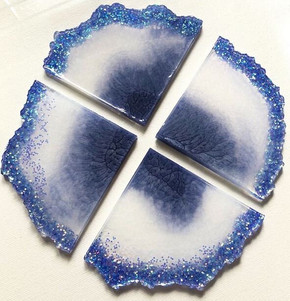 4 Stück Geode Harz Untersetzer Silikonformen – DIY Achat Modell Für Epoxidharz, Hitzebeständig & Blasenfrei