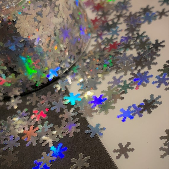 15mm Hologram Silver Snowflake Sequins 
