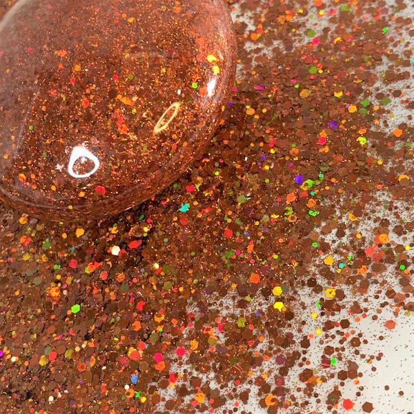 Inferno Extra-Fine or Chunky to Fine Mix Glitter / 2 Styles / Holographic Burnt Orange / Kids Crafts / Resin Crafts / Resin Art