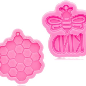Bee Kind or Honeycomb Mold - Shiny Silicone MOLD ONLY / D I Y Jewelry  / Key Chain / Ornaments / Choose One or Both!