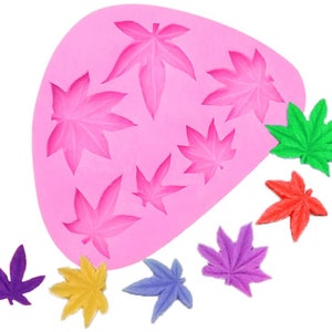 6-LEAF or 2-Leaf Hemp Multi-Mold - Sculpted Satin Silicone / DIY Earrings Charms Key Chain / Cancer Treatment Awareness / Polymer Clay