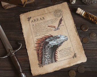 Arrax Dragon Scroll Art Print