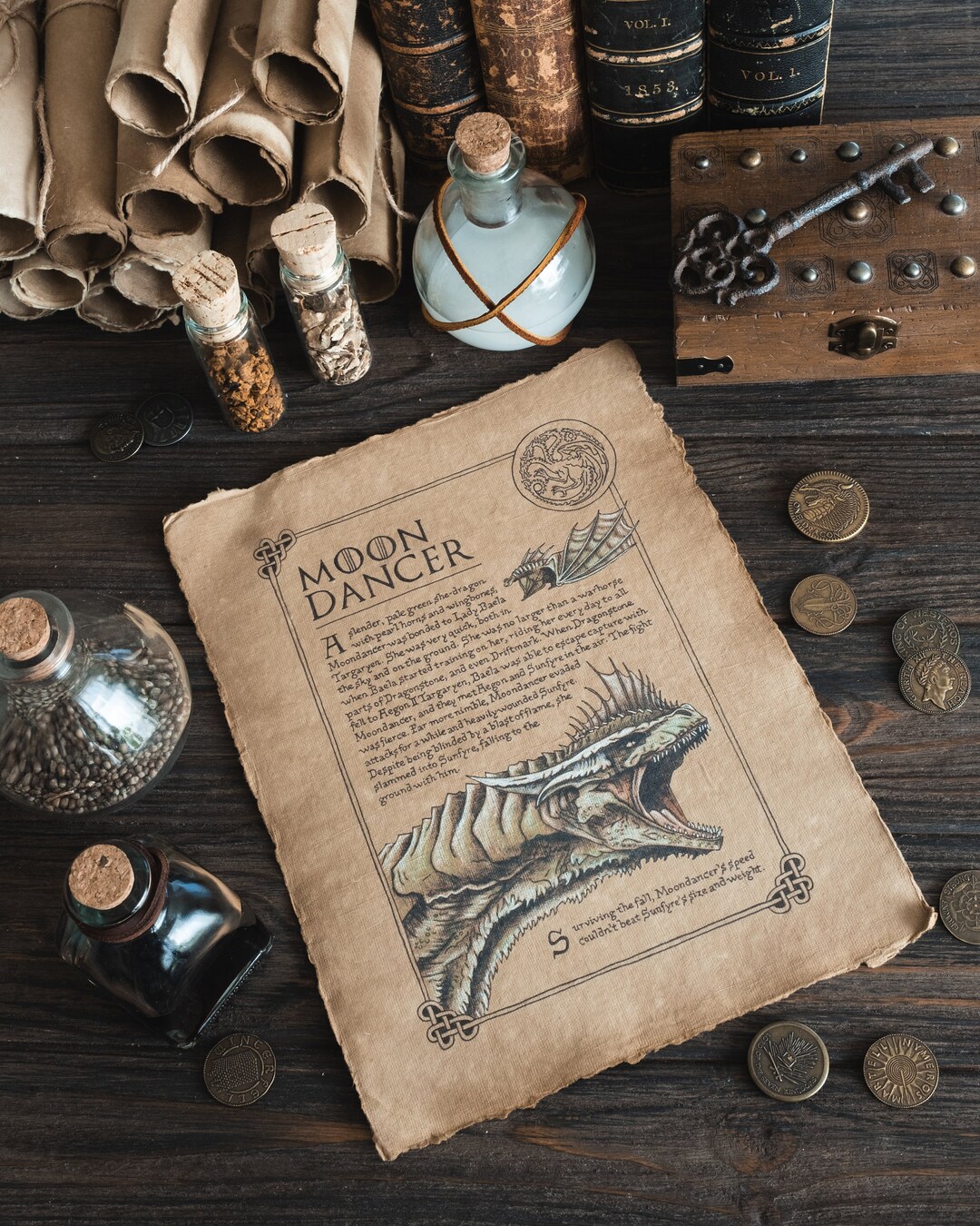 Moondancer Dragon Scroll Art Print - Etsy