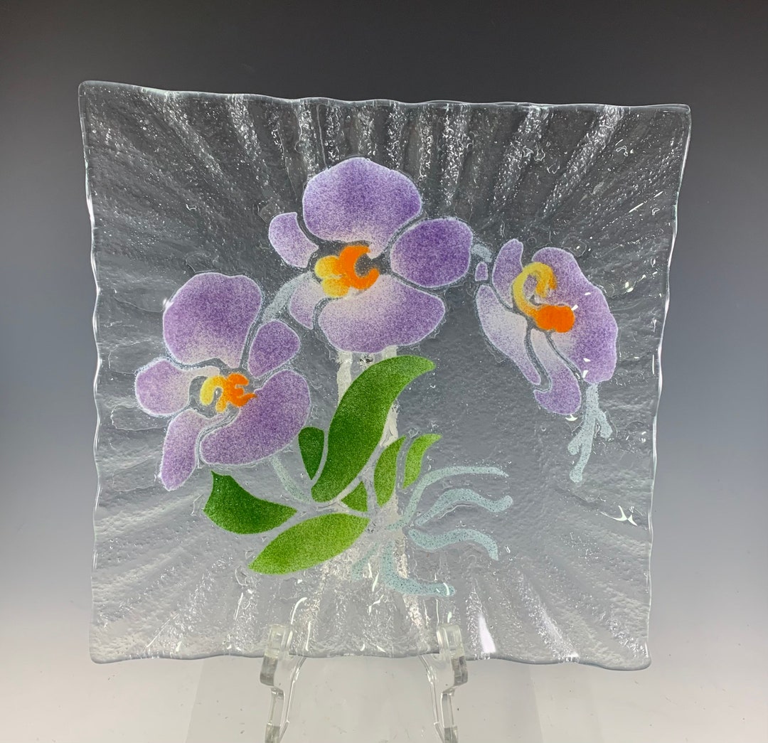Sydenstricker Glass Phalaenopsis Orchid Plate Etsy