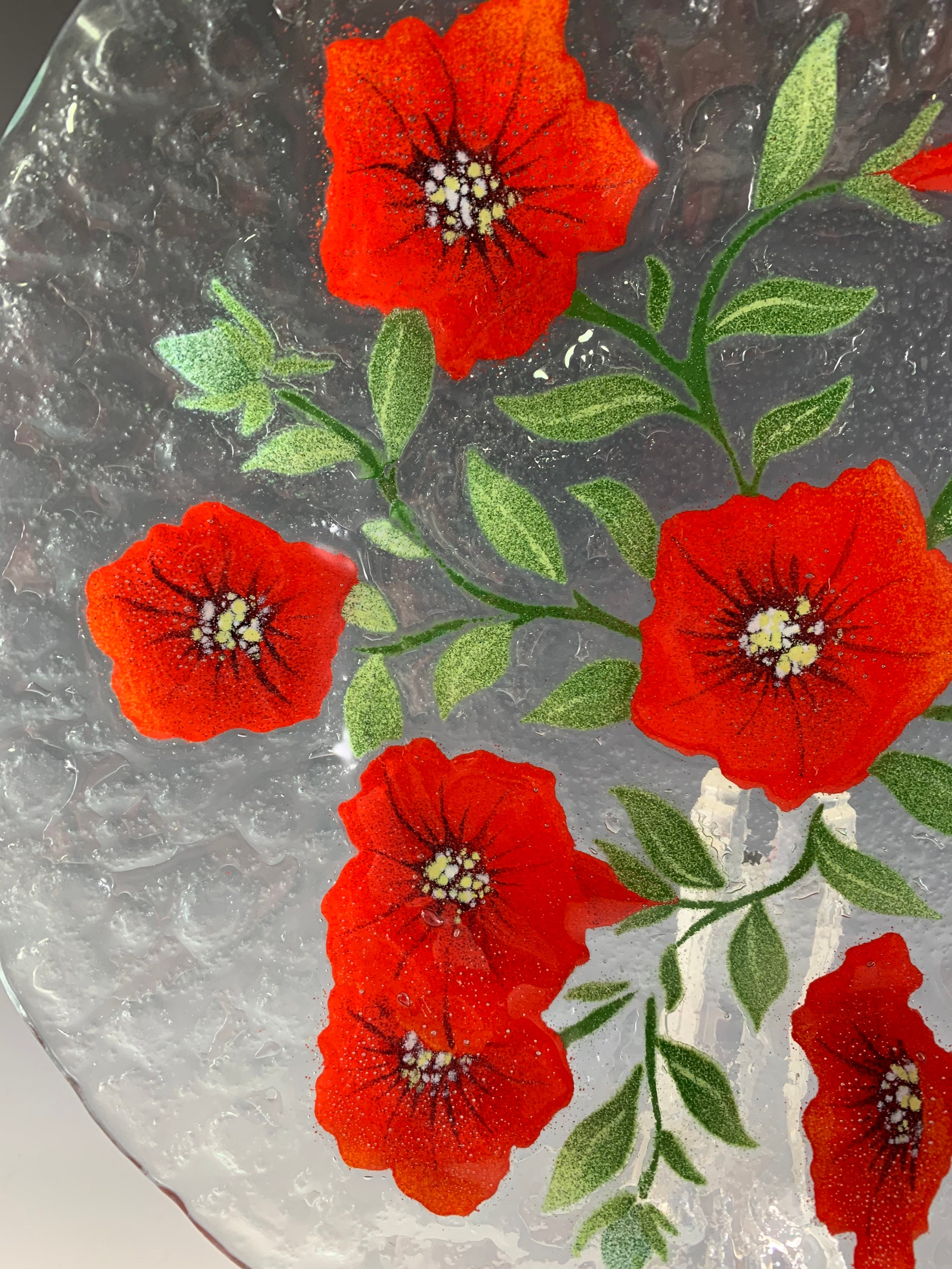Sydenstricker Glass Red Floral Dinner Plate in Your Choice of Etsy