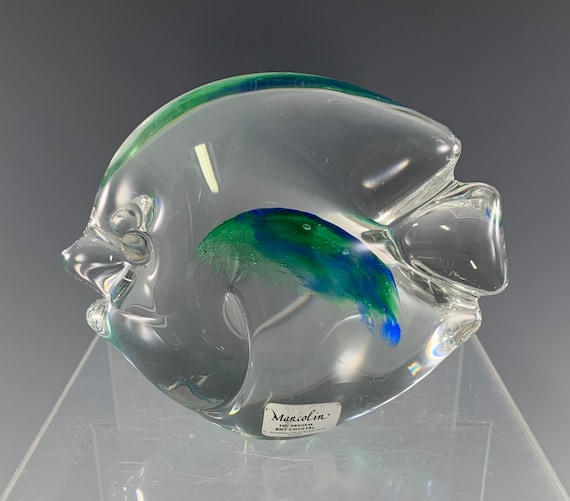 Marcolin Art Crystal Fish Figurine/paperweight - Etsy