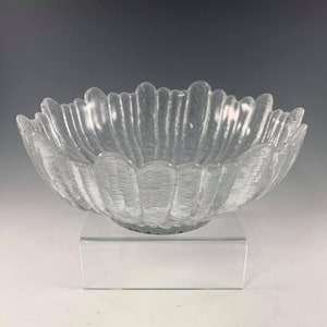 West German Lead Crystal Bowl Melting Snow Design