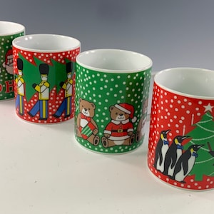 Crafted in Japan Holiday Mugs ~ Set of 4