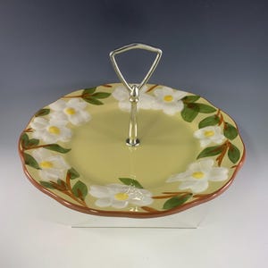 Stangl White Dogwood Handled Serving Tray
