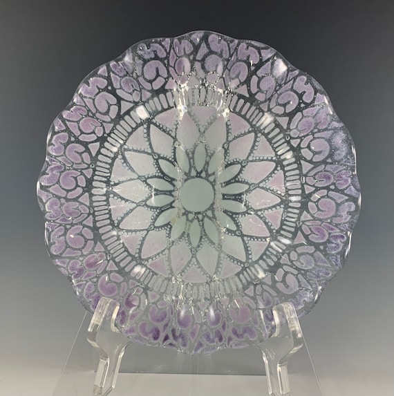 Sydenstricker Glass Embassy Pale Lavender and White Bowl With Etsy